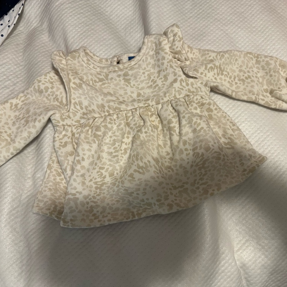 Cream Leopard Print Kids Top